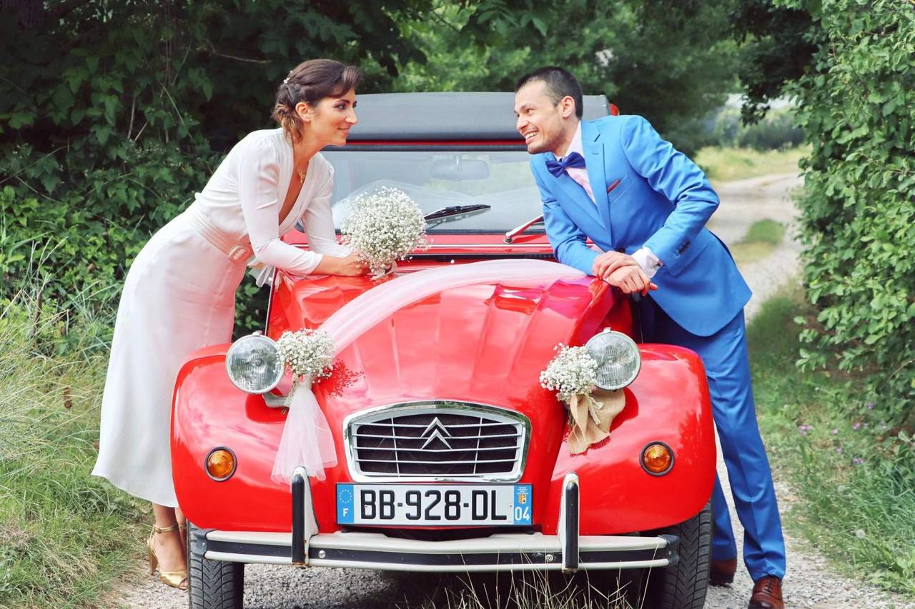 Image libre: sedan, mariage, voiture, rouge, pilote, la mariée