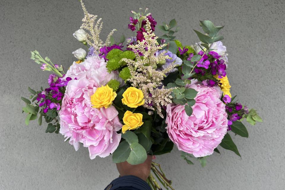 Bouquet, rose et jaune