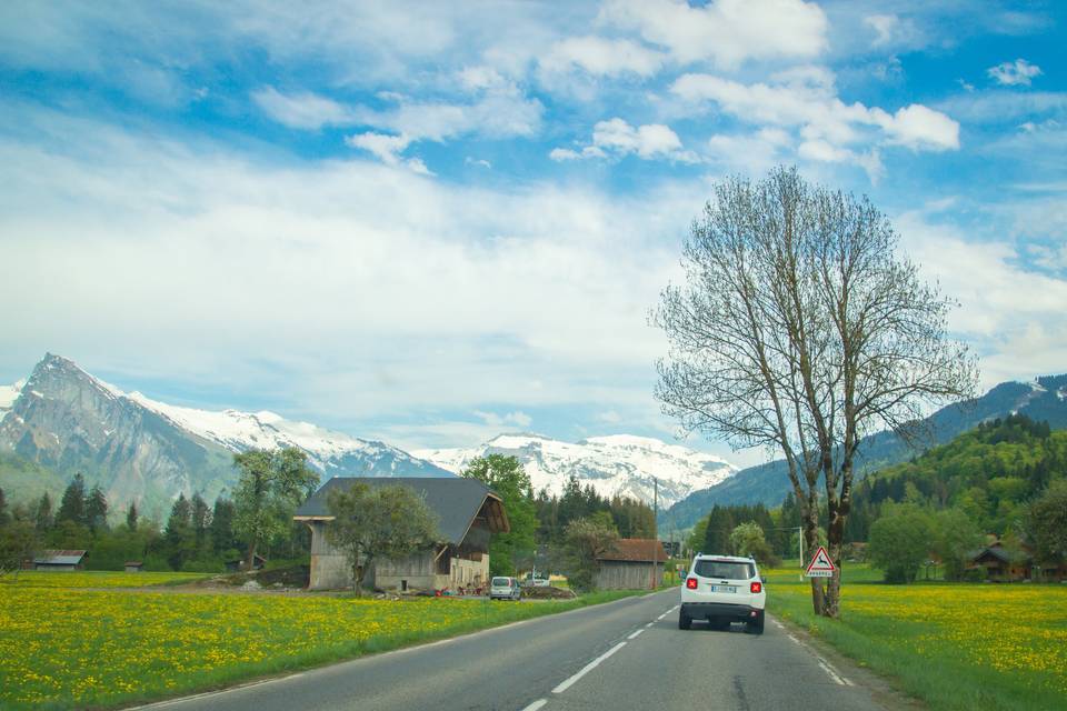 En route pour le vin d'honneur