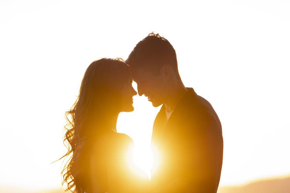 Les mariés coucher de soleil