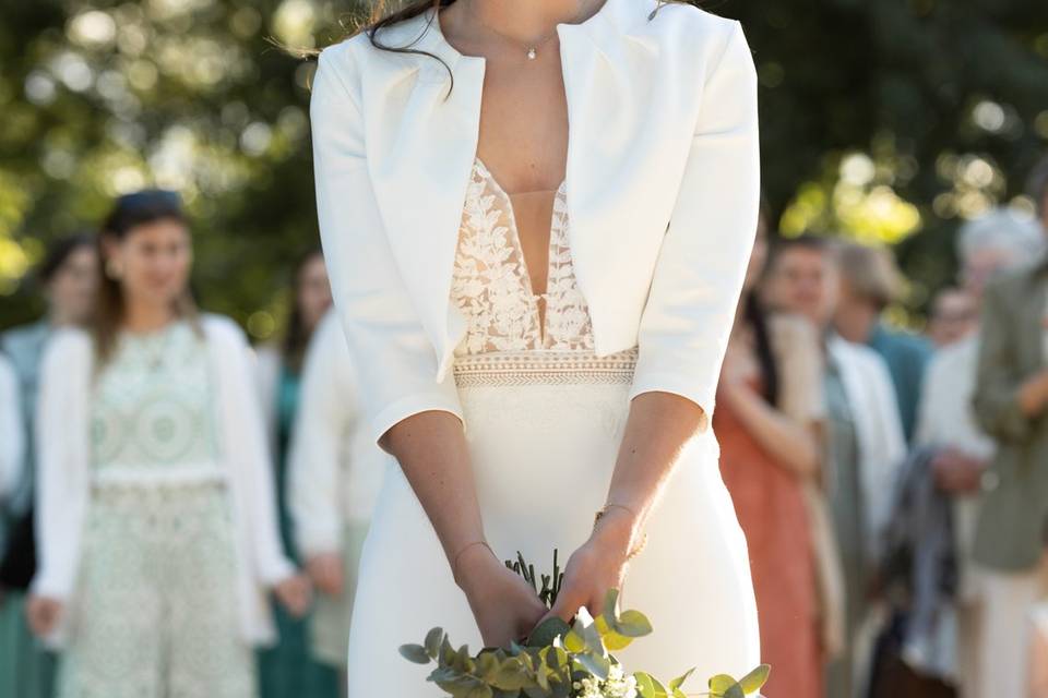 Jeté du bouquet de la mariée