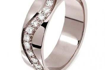 Alliance Argent avec diamants