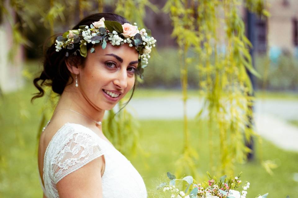 Bouquet et couronne florale