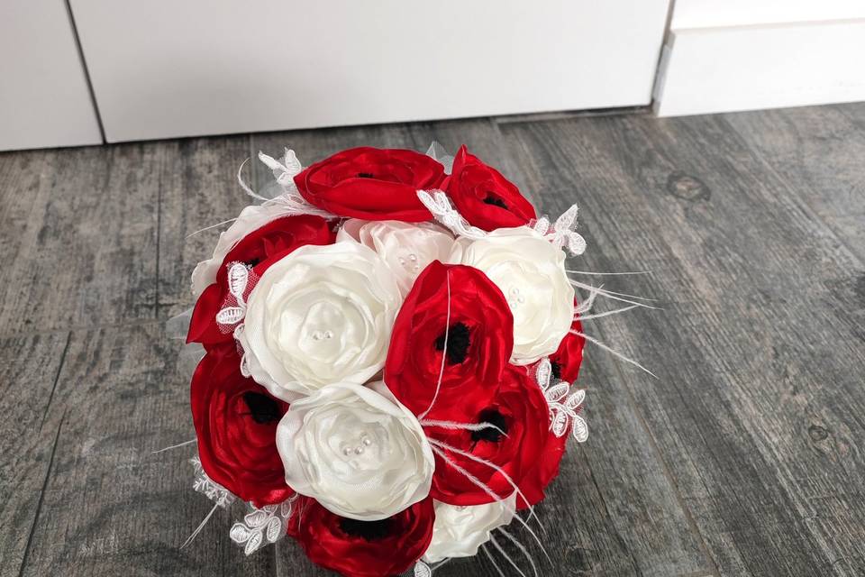 Bouquet de mariée coquelicot