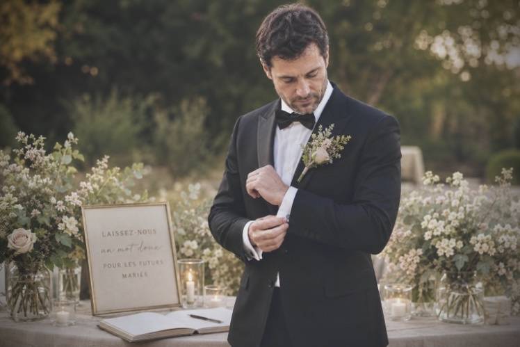 Mariage boutonnière du marié
