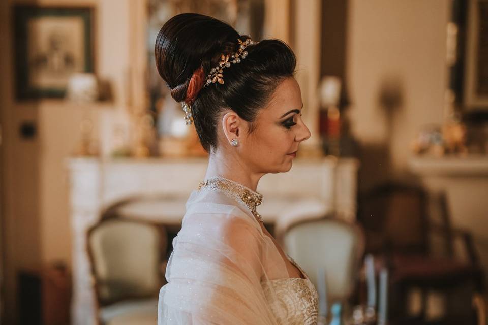 Coiffure mariée  retro chic