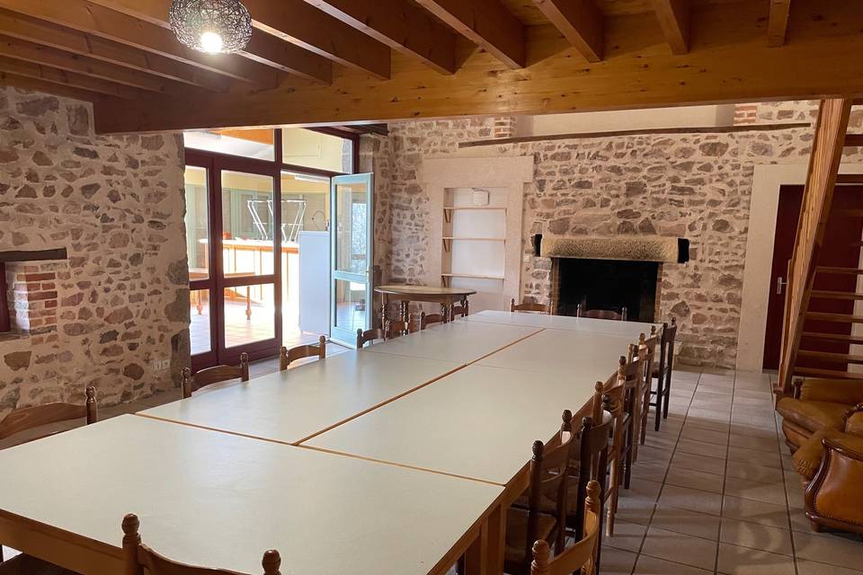 Salle commune gite