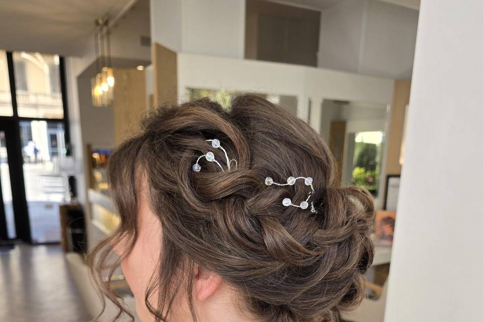 Coiffure champêtre tressée