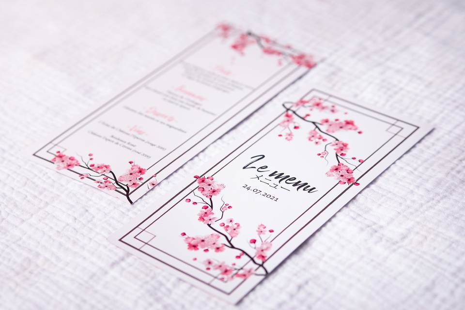 Menu de mariage Sakura