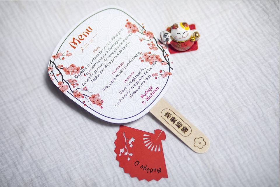 Menu mariage Japon Uchiwa