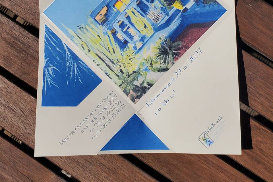 Faire-part Bleu Majorelle