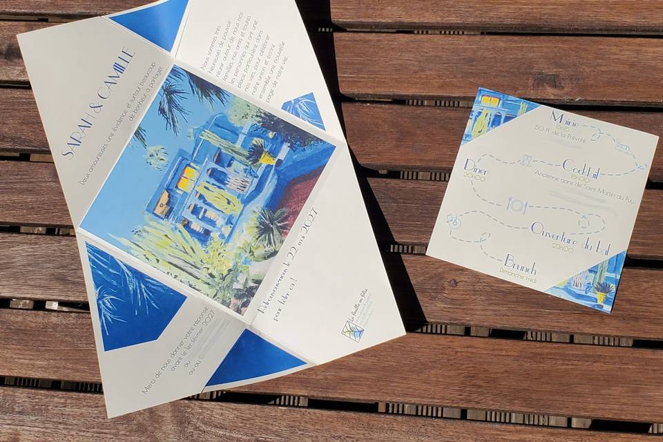 Faire-part Bleu Majorelle