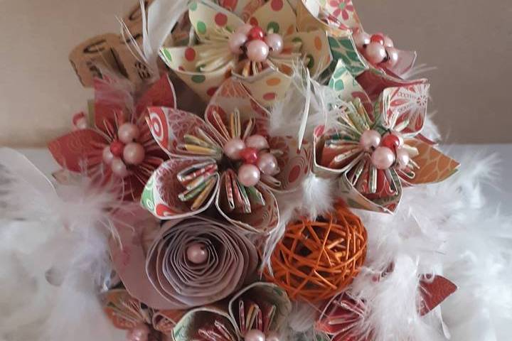 Bouquet mariée origami