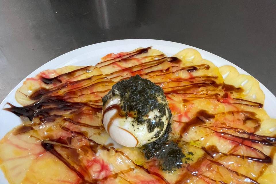 Carpaccio de tomate ananas