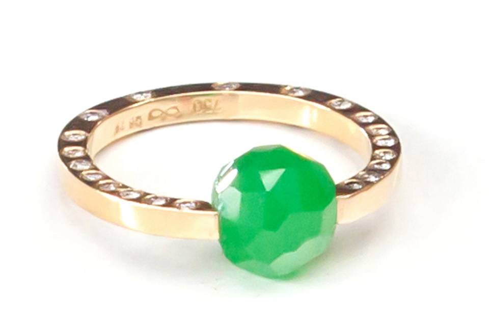 Bague Jade Diamants Or