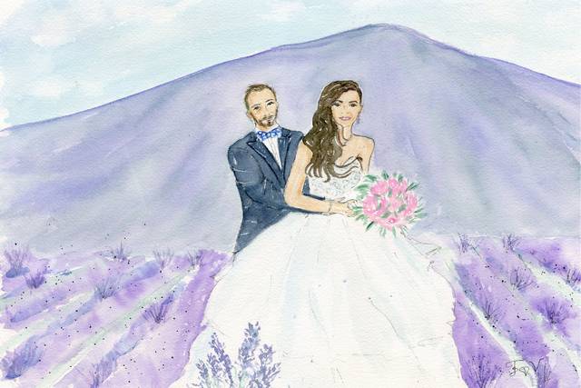 Mariage dans les lavandes