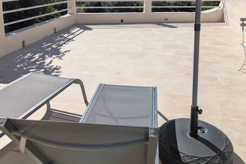 Vue terrasse gîte Romarin