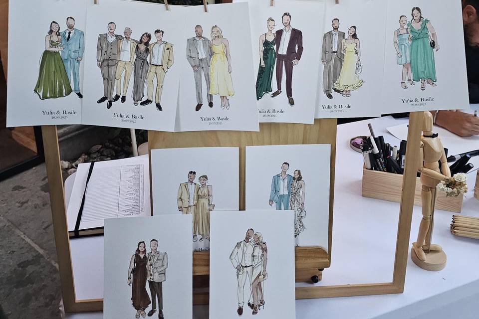 Présentoir portraits invités