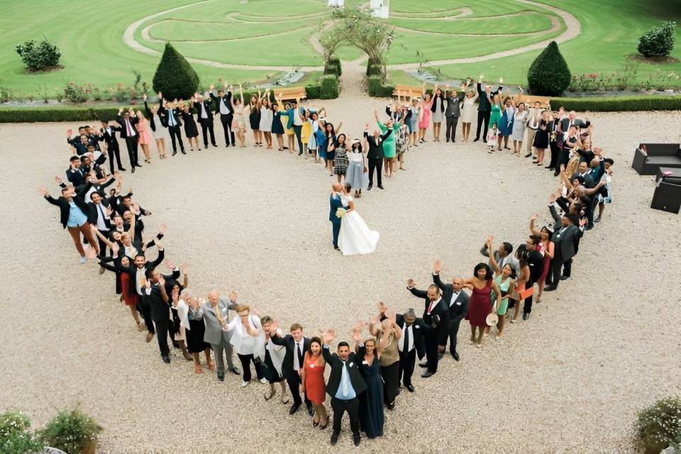 Mariage VDC Groupe en coeur 2