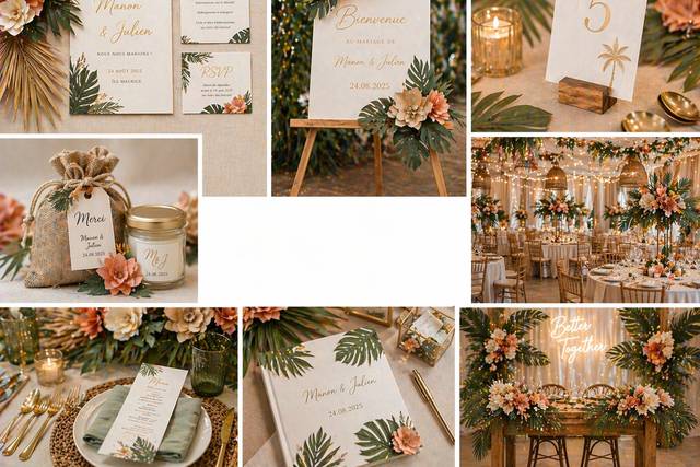 Scénographie mariage tropcial