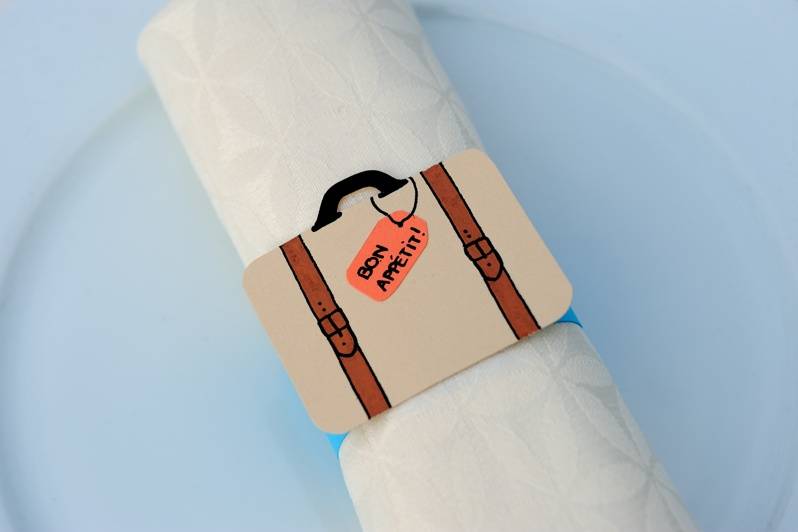 Rond de serviette thème voyage