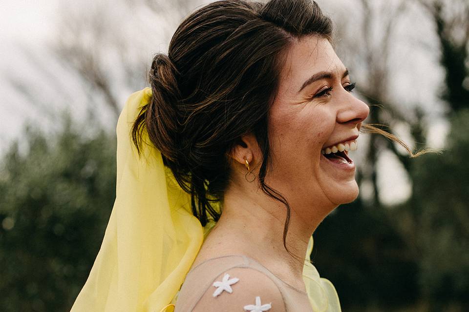 Voile bas du dos Jaune soleil