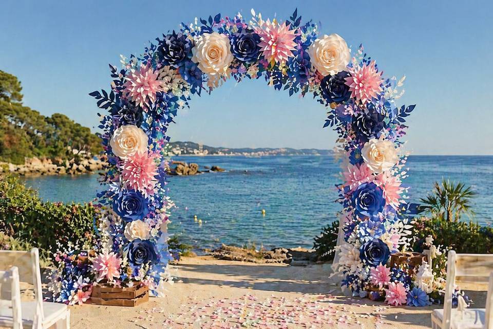 Arche cérémonie bord de mer