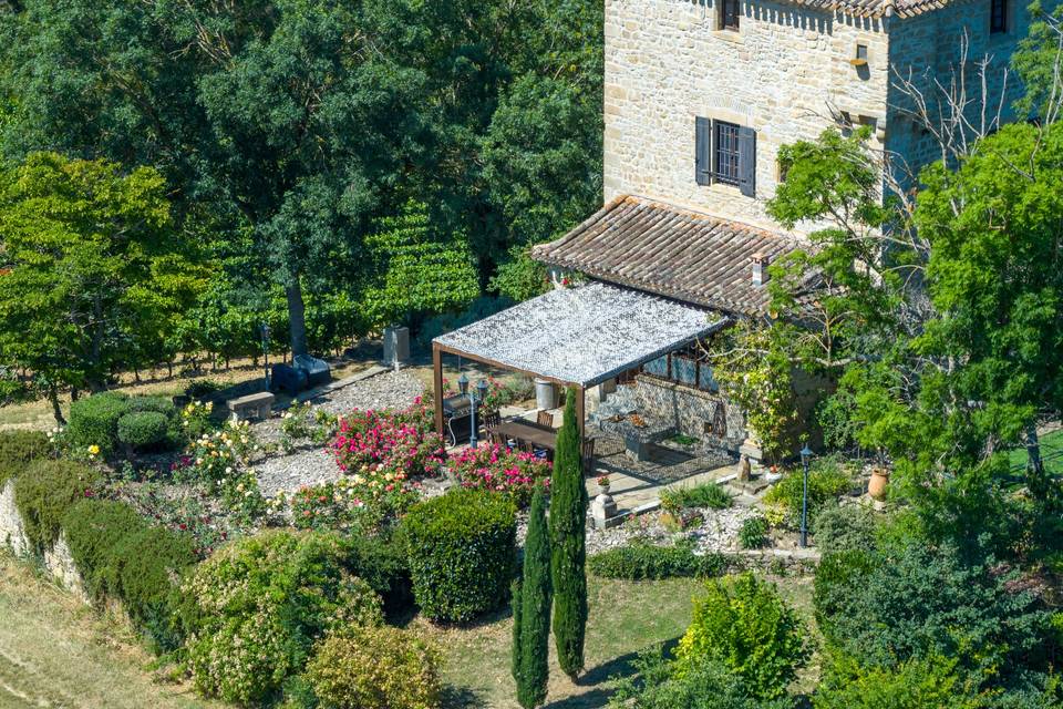 Château et jardins vus du ciel