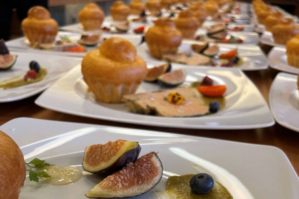 Foie gras sur émulsion de pist