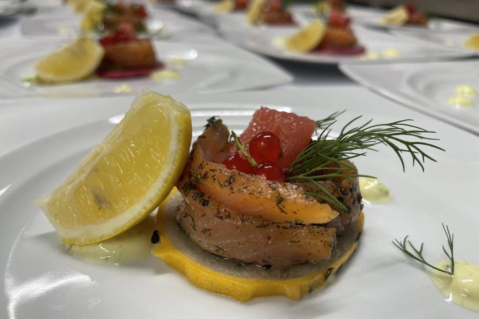 Rosace de saumon Gravlax