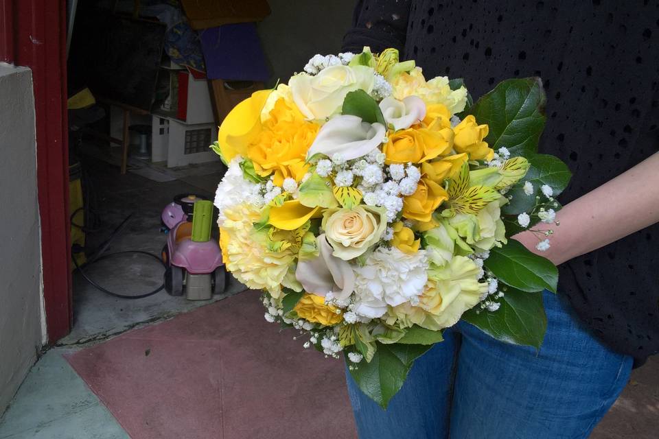 Bouquet mariée jaune