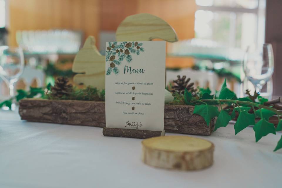 Menu thème forêt