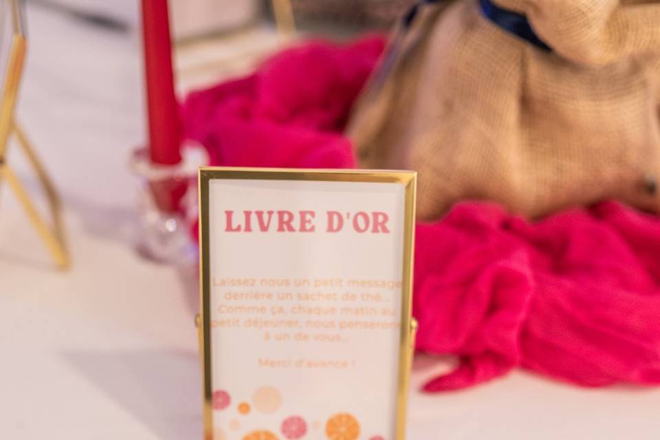 Livre d'or sachets de thé