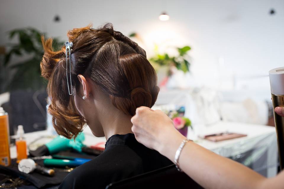 Chignon bouclé