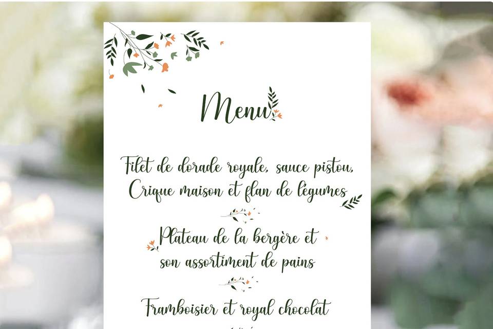 Menu thème Bohème