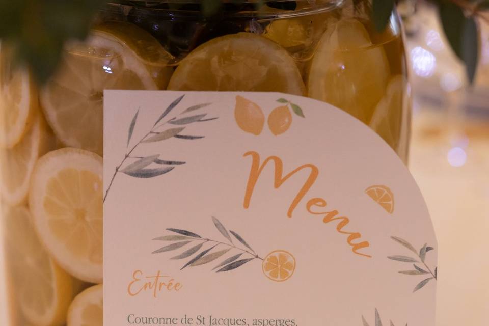 Menu thème dolce vita