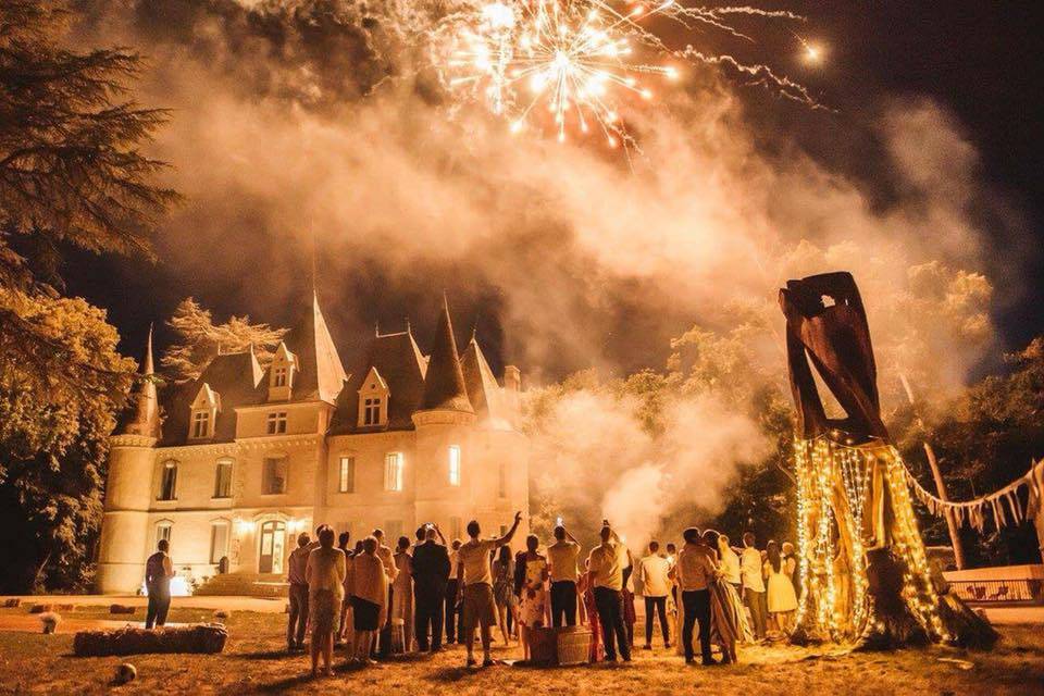 Feu d'artifice parc et château