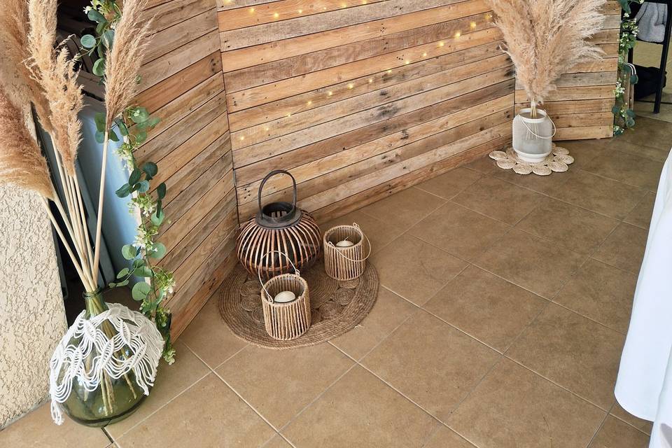 Cloison bois décorative