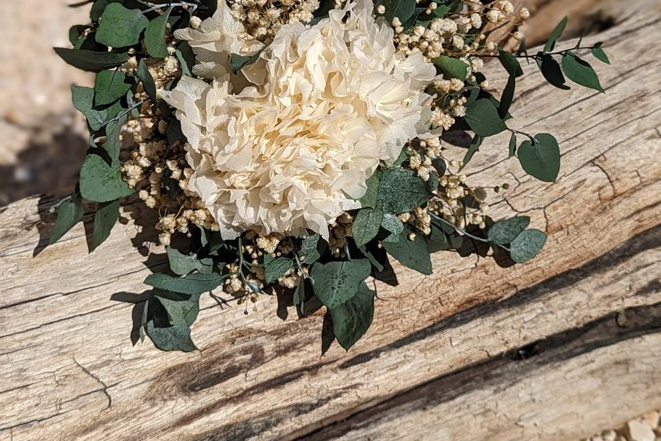 Bouquet mariée hortensia blanc