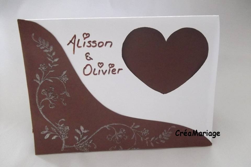 Faire-part coeur choco