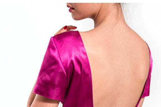 Robe de soirée satin Framboise