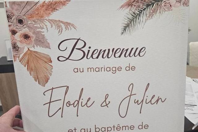 Panneau de bienvenue toile