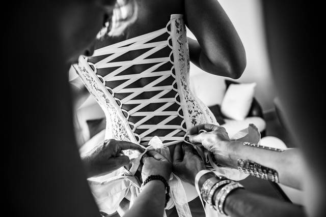 Préparatifs dos de robe