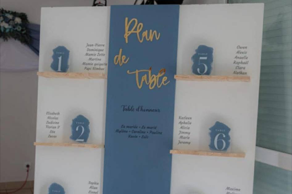Plan de table bleu