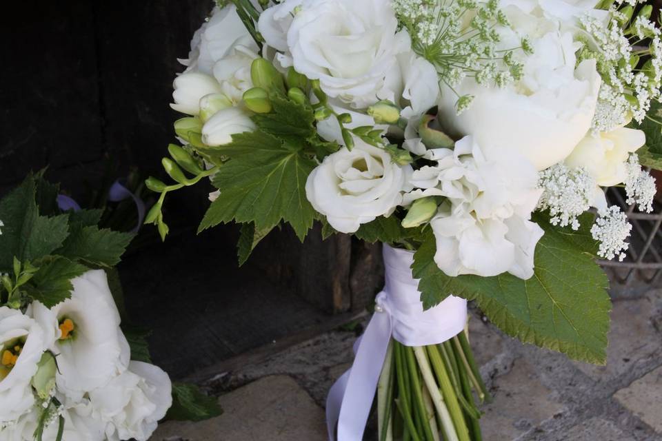 Bouquet mariée blanc vert