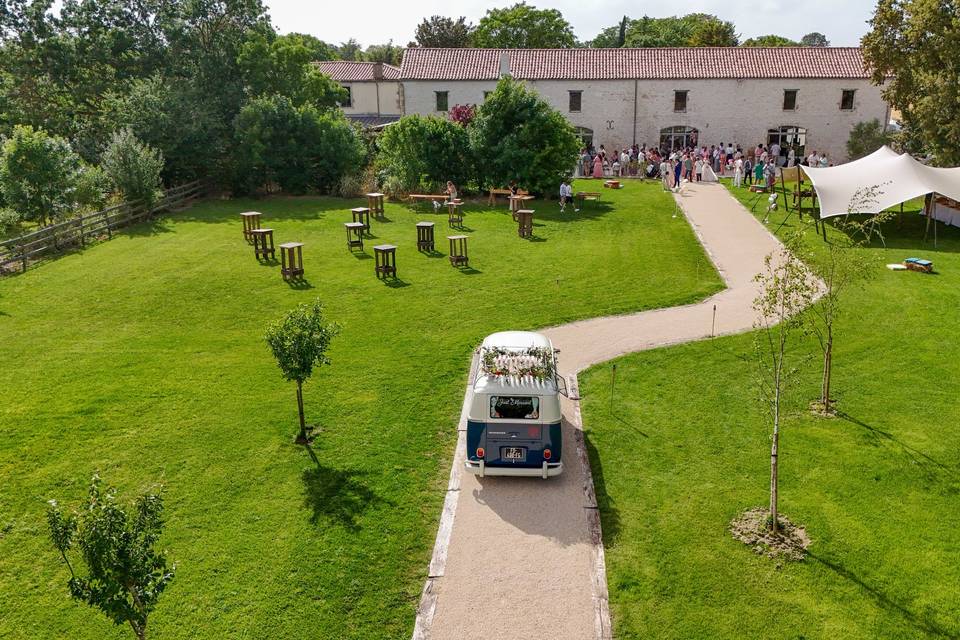 Arrivée en van