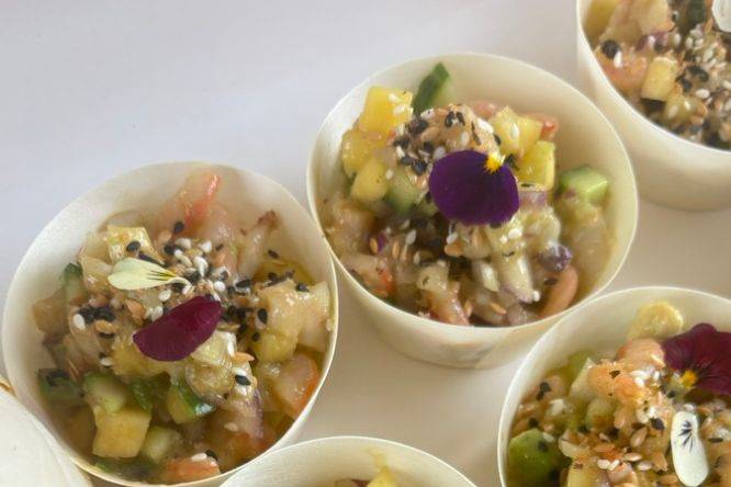 Verrines tartare de crevettes