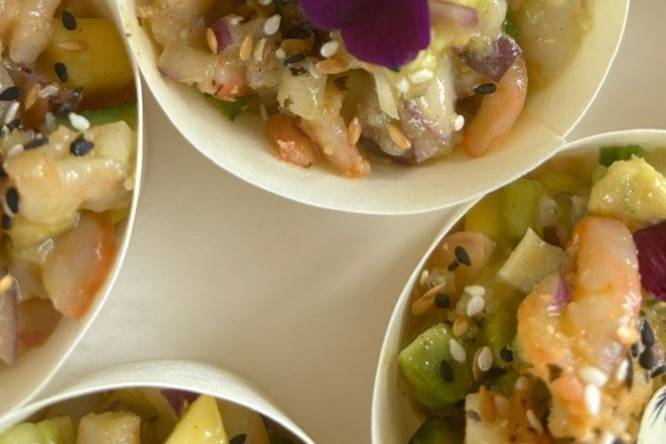 Verrines tartare de crevettes