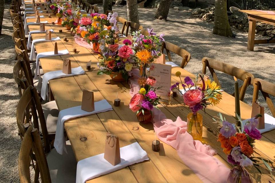 Décor table en extérieur