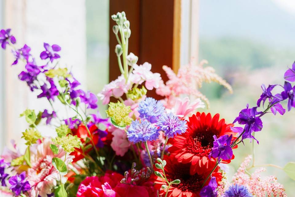 Bouquet de mariée coloré